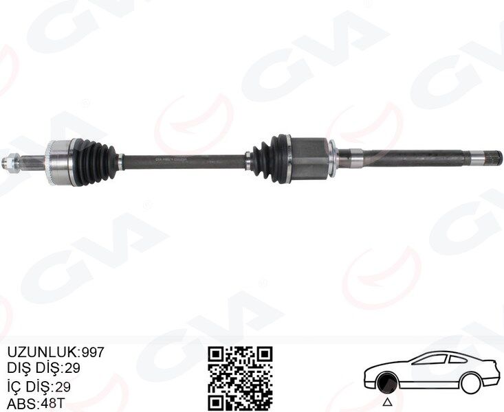 Komple Aks Ön Sağ Dıscovery 3 L319 Dıscovery 4 L319 R.R Sport I L320 997Mm GVA 4499214