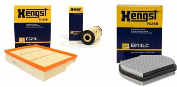 Mercedes W202 Kasa C180 - C200 Periyodik Bakım Filtre Seti Hengst Marka E321L - E914LC - E142HD21