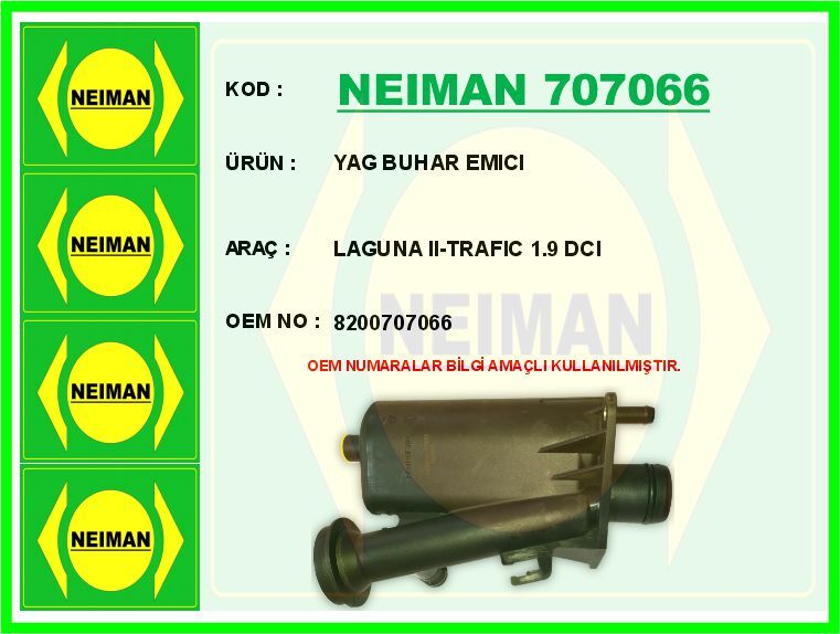 Yag Buhar Emıcı Laguna Iı-Trafıc 1.9 Dcı NEIMAN 707066