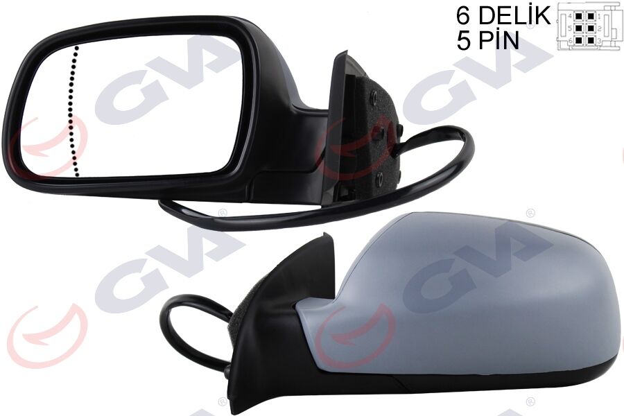 Dış Dikiz Aynası Sol 307 02> Elektrikli Isıtmalı Astarlı Asferik 5 Fiş Vm-207Ehpal GVA 1043311