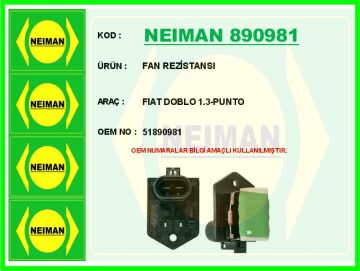 Fan Rezistansı Fıat Doblo 1.3-Punto NEIMAN 890981