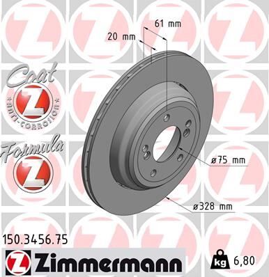 Fren Dıskı Arka Sag Bmw M5 E39 ZIMMERMANN 150.3456.75
