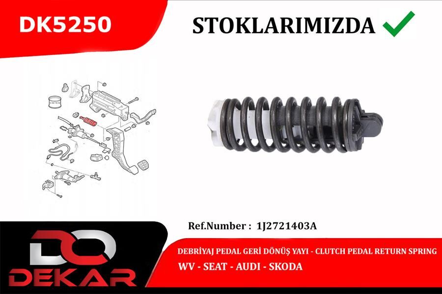Debrıyaj Pedal Gerı Donus Yay Tkm. Volkswagen-Seat-Skoda-Audı DEKAR DK5250