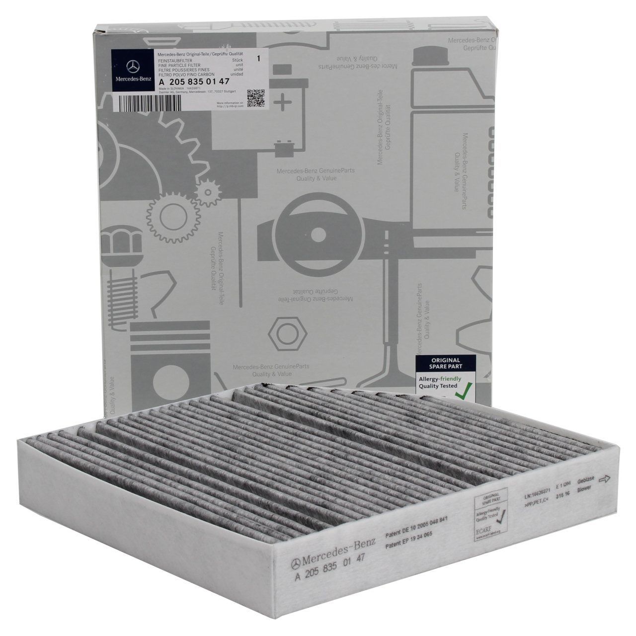 Mercedes W205 Kasa Karbonlu Polen Filtresi ( Klima Filtresi ) Orijinal Mercedes Marka A2058350147