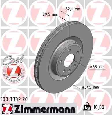 Ön Fren Aynası Havalı Q5 2.0 Tfsı/2.0 Tdı/3.0 Tdı/3.2 Fsı 08- A5 S5 Quattro 07- A4 S4 Quattro 08- 986479590-Df6014s ZIMMERMANN 100.3332.20