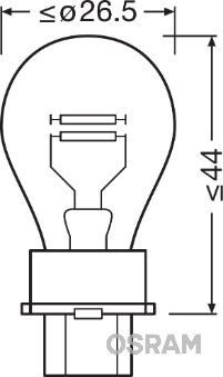 Ampul 12V P27/7W Fren Ampulü Plastik Soketli OSRAM 3157