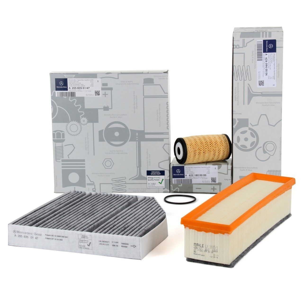 Mercedes W205 Kasa C200 D Bluetec Periyodik Bakım Filtre Seti Orijinal Mercedes Marka A6261840000 - A6260940004 - A205835014764