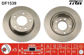 Fren Dıskı Arka Bmw E36 E46 TRW DF1539