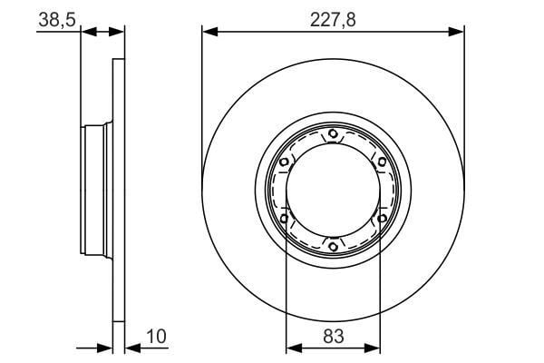 Ön Fren Aynası R12 -Toros R5 75/85 228X10x6dl BOSCH 0986479R65