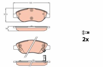 On Balata Fıat Egea 15> 1.4 1.5 T4 Hıbrıt 1.6 D K:19 Mm G:151.1 Mm Büyük Tip TRW GDB2228