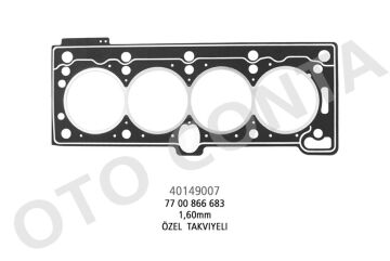 Silindir Kapak Contası Renault Megane I-Clıo Iı-Symbol 1.4-1.6 8V-R19 1.4I-Dacıa Solenza K7m-K7j Lpg Li Araçlara Özel Takviyeli 1.60Mm Beyaz OTOCONTA 40149007
