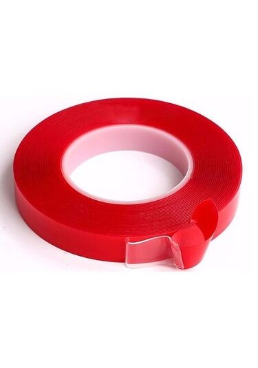 Çift Taraflı Bant 25Mm X 5Mt Kırmızı Şeffaf CEVHERS CTB325