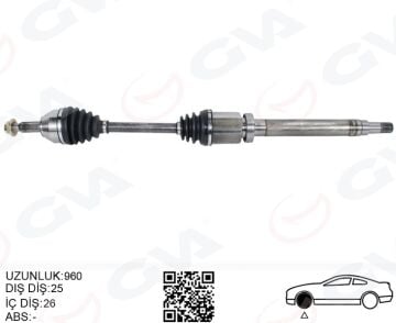 Ön Aks Komple Sağ Transıt Connect 1.8 Tdcı 02>14 75-90-110Ps 960Mm GVA 4433102