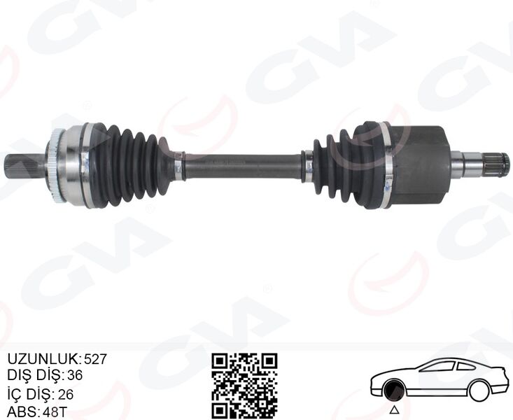 Ön Aks Komple Sol Volvo S60 I 2.0 T 2.4 04>10 V70 Iı 2.0 T 2.4 04>10 GVA 4499170