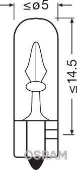 Ampul 12V 1.2W Küçük Dipsiz Gösterge Duysuz OSRAM 2721