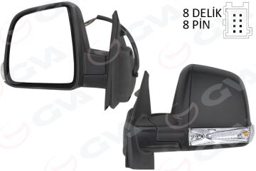 Dış Dikiz Aynası Elektrikli Sol Doblo Iıı 2011 Md. Sinyalli Katlanır / Power Flok Desenli 8 Fiş GVA 1029113