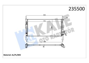 Su Radyatörü Ford Transit 06> 2.2-2.4 Tdci Klimalı KALE 0222281AB