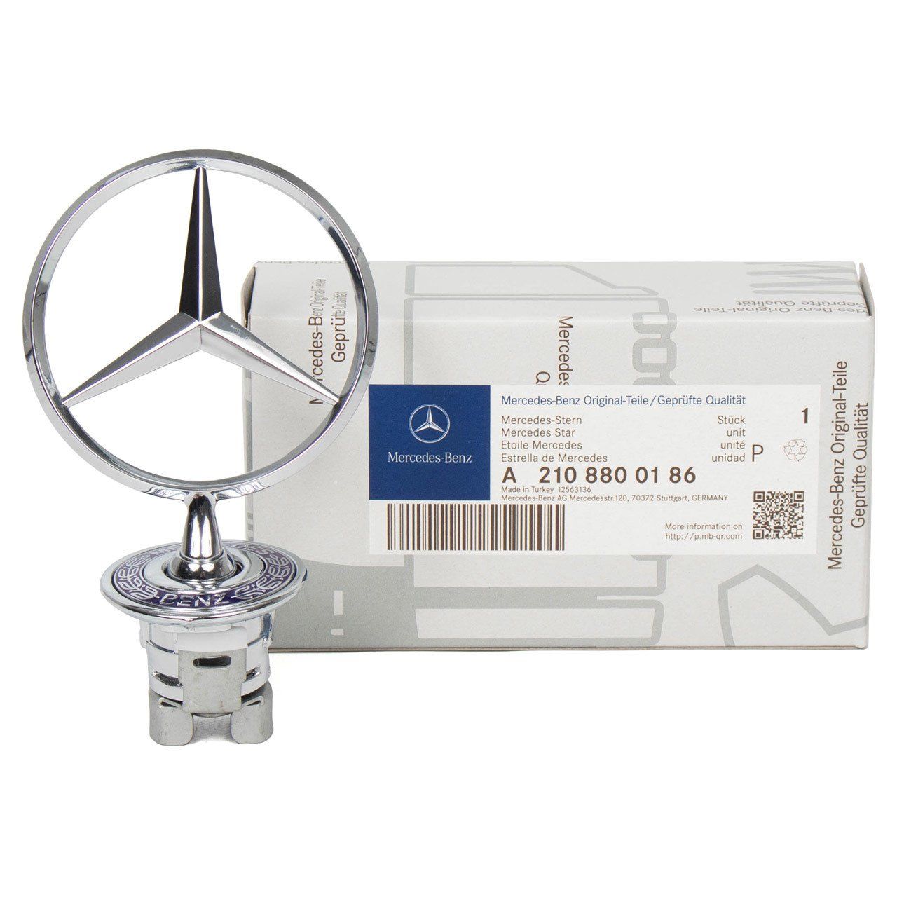 Mercedes W202 Kasa Ön Kaput Yıldızı Komple ( Arma ) Orijinal Mercedes A2108800186