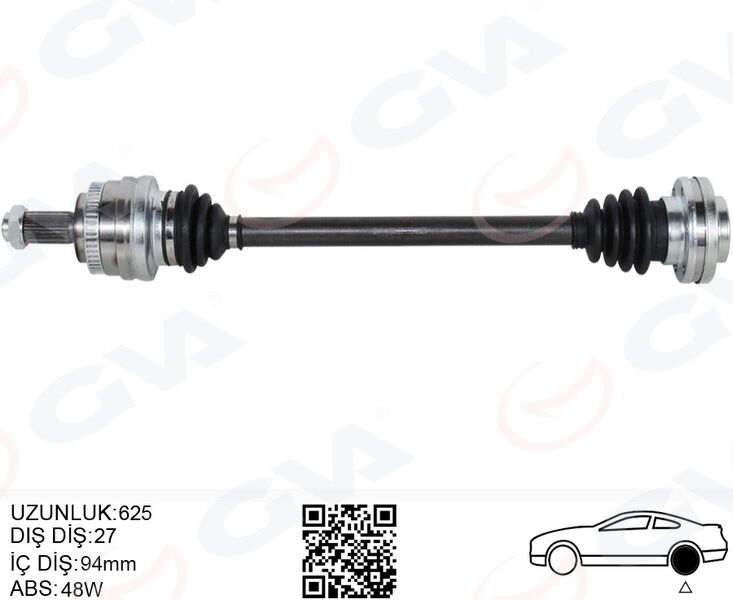 Komple Aks Arka Sol Bmw E46 E36 Arka Sag Sol 625Mm GVA 4499182