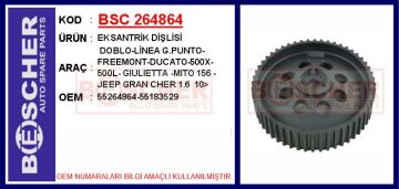 Eksantrik Dişlisi Astra H-J Zafıra B-Vectra C 1.9 Dth-Dtj Insıgnıa A-Astra J-Zafıra C 2.0 Dth-Dtj Doblo-Lınea-Freemont-Ducato-Boxer-Jumper-500L Alfa Romeo Gıulıetta Mıto 156 2.0 Hdı-Mtj BSC 264864