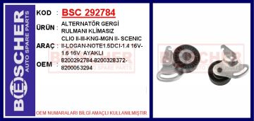 Alternatör Gergi Rulmanı Klimasız Clıo Iı-Iıı-Kng-Mgn Iı- Scenıc Iı-Logan-Note1.5Dcı-1.4 16V-1.6 16 BSC 292784