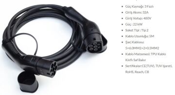 22 Kw Şarj Kablosu AUTEL GDC022