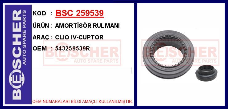 Amortisör Üst Rulmanı Clıo Iıı 05>12 Clıo Iv 12> Modus 04> Captur 13> BSC 259539