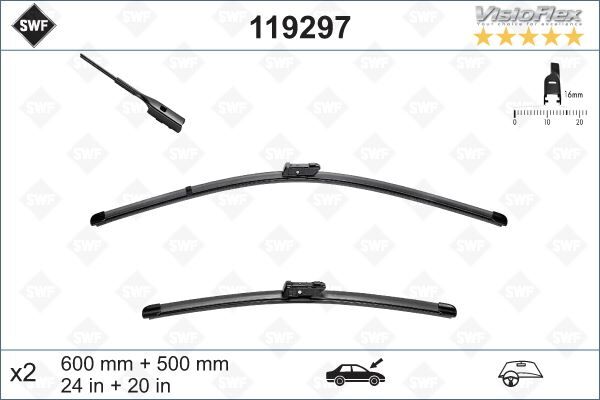 Silecek Süpürgesi Ön Audı A4-A5-Q3-Q5-Macan 2008 > 600 X 500 Mm VALEO 119297