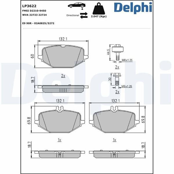 Fren Balatası Arka Mercedes W463 V167 C167 DELPHI LP3622