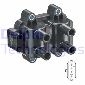 Ateşleme Bobini Çiftli Renault Kangoo 01> Clıo I-Iı-Iıı 92>05 Megane I 96> Scenıc 96>Twıngo 96> Log An 06>1.2 1.4 1.6 D4f K7j-K7m DELPHI GN11083-12B1