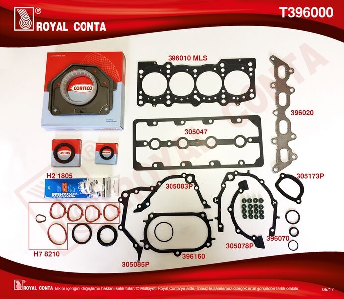 Motor Takım Conta Keçeli Albea-Marea 1.2 16V ROYAL T396000