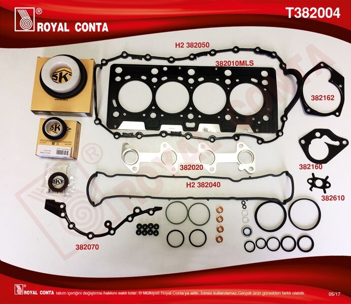 Motor Takım Conta Skt Keçeli/Sub.Lastikli Clıo-Mgn 1.5 Dci ROYAL T382004
