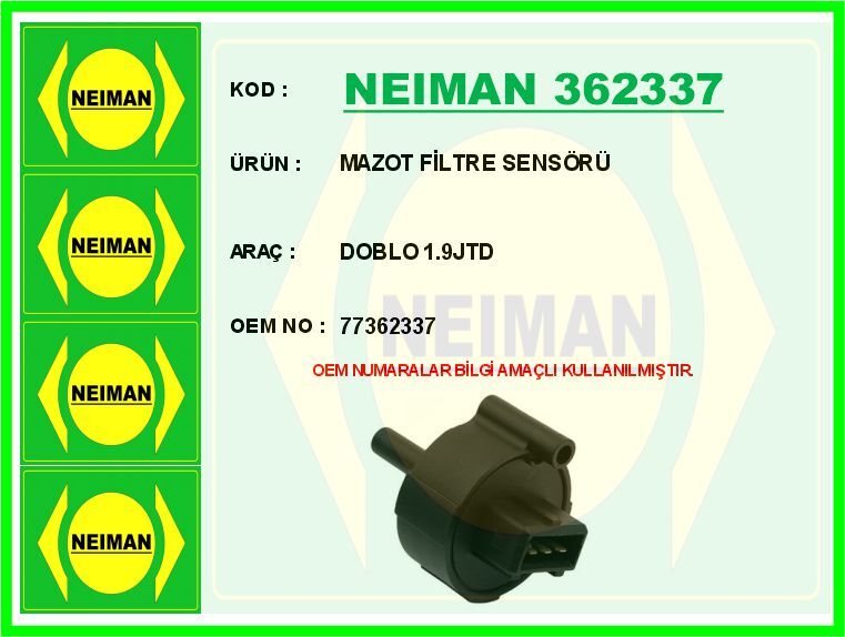 Mazot Filtre Sensörüdoblo 1.9Jtd NEIMAN 362337