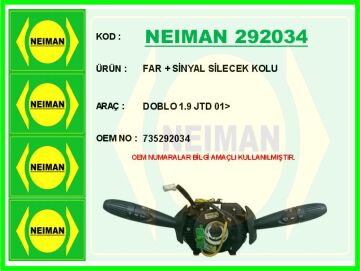 Far Sinyal Silecek Kolu Doblo 1.9 Jtd 01> NEIMAN 292034