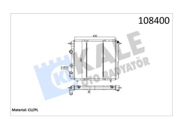 Radyatör R19 1.4-1.6 Enj 2 Sıra Cu Pl Sistem KALE 0508062PA