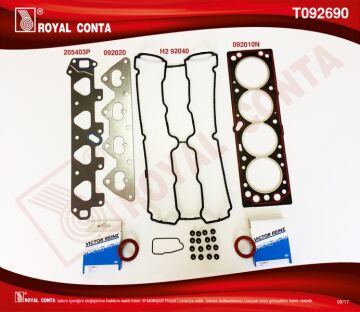Üst Takım Conta Keçeli-Subap Lastikli Astra F-Astra G-Corsa B-Vectra B 1.6I 16V-Zafıra 1.6 16V ROYAL T092690