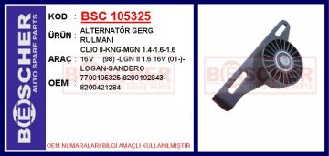 Alternatör Gergi Rulmanı Clıo Iı 98> Kangoo 97> Megane I 96> 1.4-1.6-1.6 16V Laguna Iı 01> 1.6 16V BSC 105325