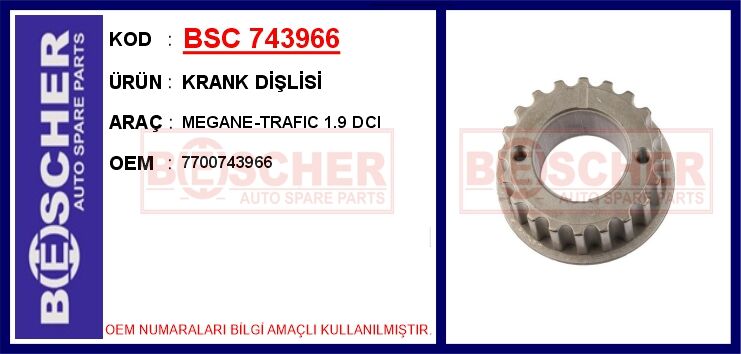 Krank Dişlisi Megane-Trafıc 1.9 Dcı BSC 743966