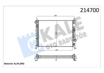 Radyatör Albea 1.3 Jtd-Palıo Ym-Strada 06> Ac 520X395x42 2 Sıra Alb Sistem KALE 0133302AB