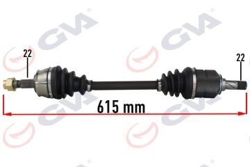 Komple Aks Sol Opel Corsa D 06>14 Corsa E 14>19 Adam 12>19 1.0-1.2-1.4 22X22x615 GVA 4490236
