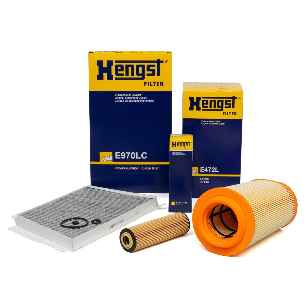 Mercedes W203 Kasa C200 271 Motor Periyodik Bakım Seti Hengst Marka 2038300018 - E38HD106 - E472L - E970LC