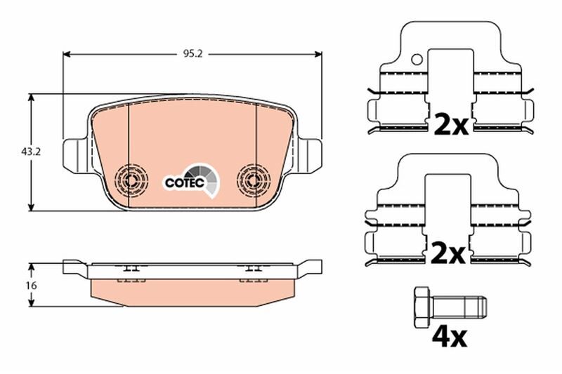 Fren Balatası Arka Ford-Land Rover-Volvo Mondeo-Galaxy-Smax-Freelander-S60 07> Vo S80 Iı 06> S80 07> V70 06> V70 07> Xc70 06> . Land Rover Freelander Iı L359 TRW GDB1732