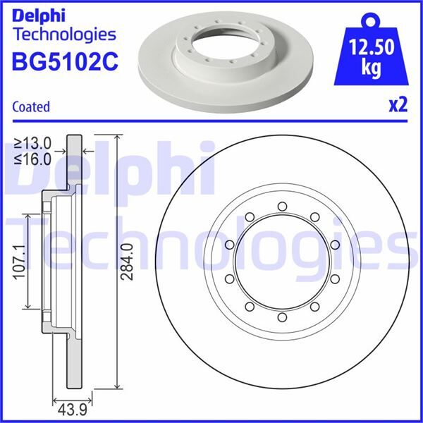 Fren Diski Arka Ford Transit 06> 3.2 Tdci Çift Teker DELPHI BG5102C