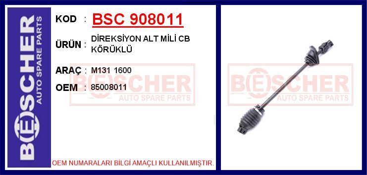 Direksiyon Alt Mili Cb Körüklü M131 1600 BSC 908011