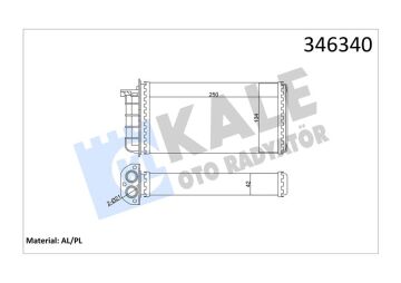 Kalorifer Radyatörü Bravo 95-01 Brava 95-01 Marea 96-02 250X140x42 KALE 346340