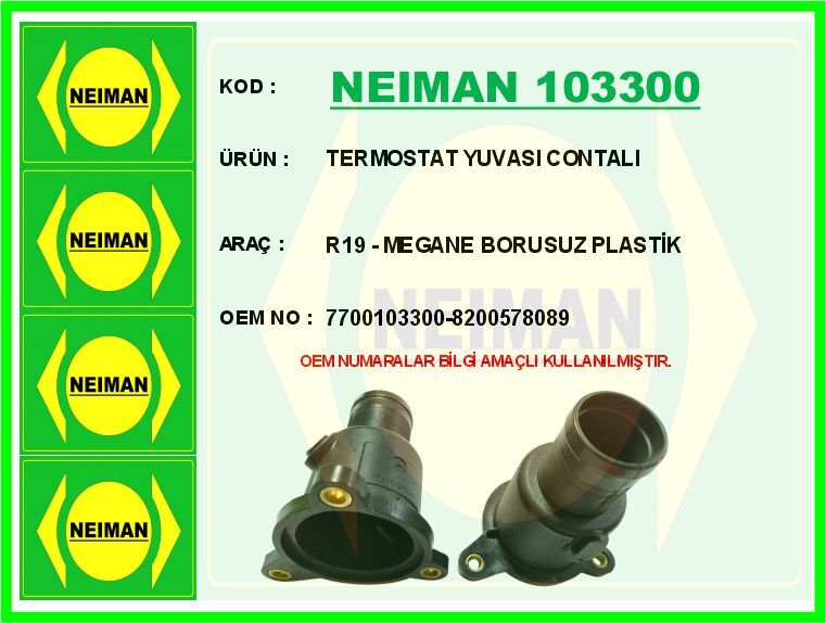 Termostat Yuvası Contalı R19 - Megane Borusuz Plastik NEIMAN 103300