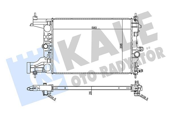 Motor Su Radyatörü Opel Astra J 09>15 1.3-1.7 A13dte A17dtl A17dtj KALE 354985