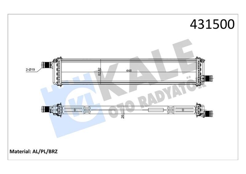 Radyatör Captur-Clıo V Lt 1.5Dcı Al/Brz 448X83x26 KALE 0559121AB