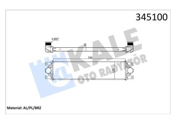 Turbo Radyatörü Intercooler Master Iı-Iıı-Movano 2.5Dcı Al/Pl/Brz 738X175.3X40 KALE 345100