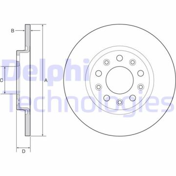 Fren Diski Çiftli Paket - Boyalı. Deliksiz Arka Jeep Cherokee 11/2013 > DELPHI BG4960C